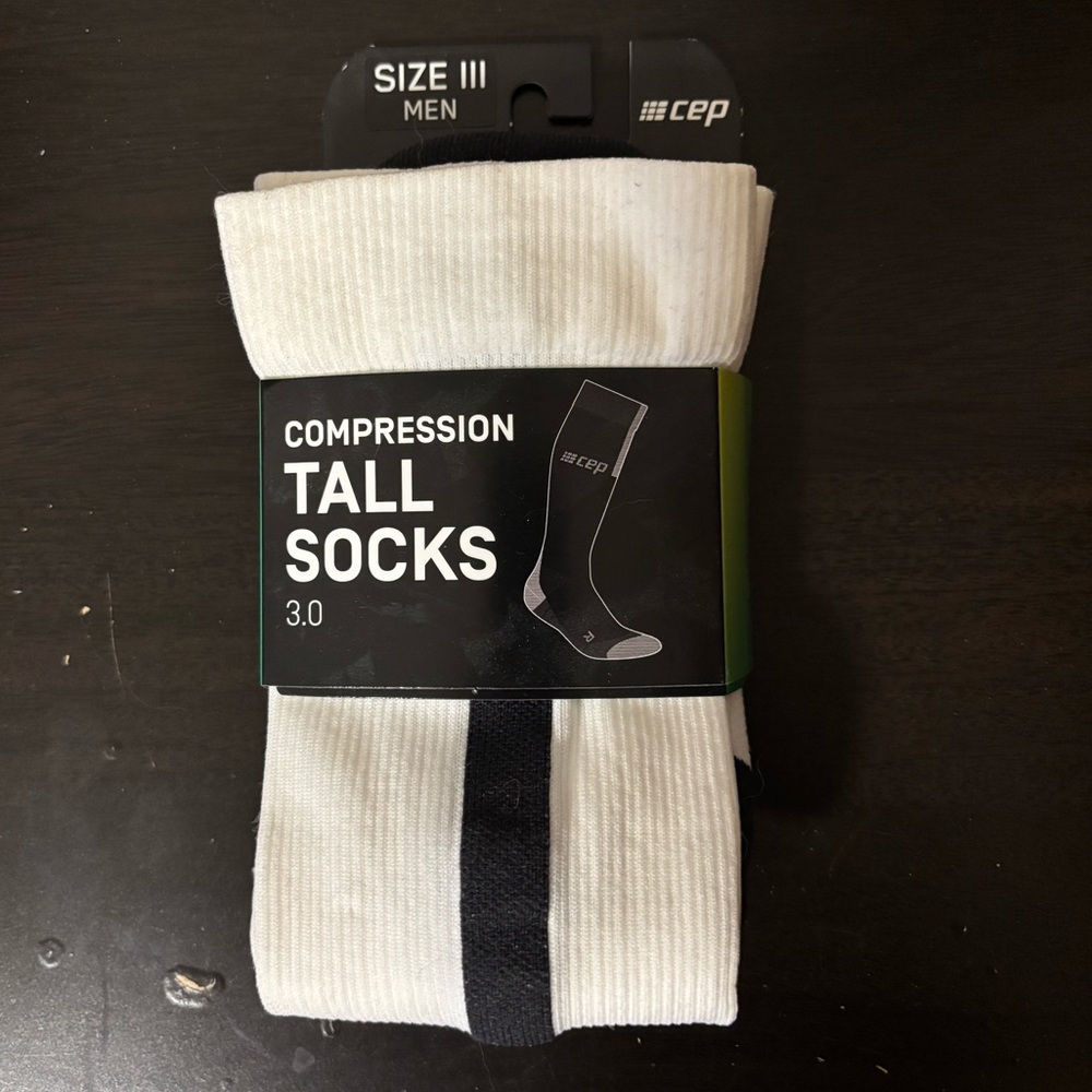 CEP Men's compression tall socks size 3 White/Black